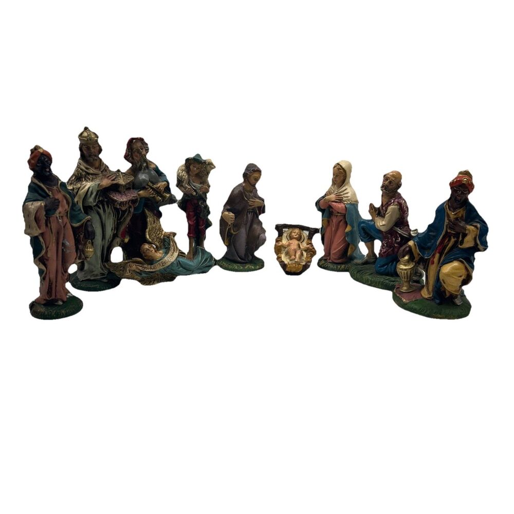 Vintage 10 Piece Nativity Set Handpainted Made In‎ Italy - ‼️See Description ‼️
